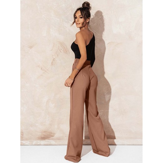 Eleganckie spodnie z szerokimi nogawkami ASALA - cappuccino Magmac one size magmac.pl
