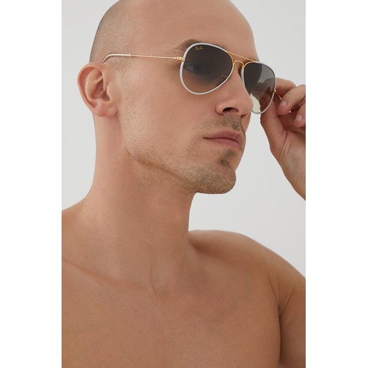 Ray-Ban okulary przeciwsłoneczne AVIATOR FULL COLOR kolor złoty 0RB3025JM ze sklepu PRM w kategorii Okulary przeciwsłoneczne męskie - zdjęcie 172009015