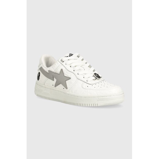 A Bathing Ape sneakersy skórzane Bape Sta #3 L kolor biały 1J80291052 ze sklepu PRM w kategorii Buty sportowe damskie - zdjęcie 172009789