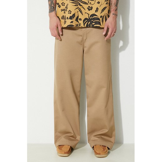 Carhartt WIP spodnie Brooker Pant męskie kolor brązowy proste I032356.8Y01 ze sklepu PRM w kategorii Spodnie męskie - zdjęcie 172010096