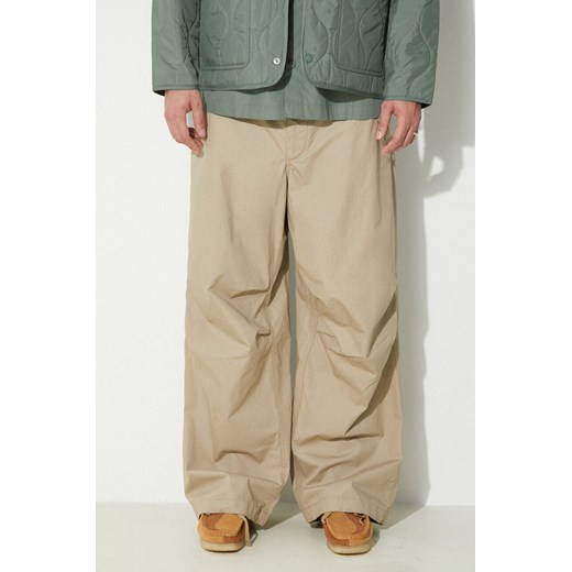 Engineered Garments spodnie bawełniane Over Pant kolor beżowy proste OR343.ZT154 ze sklepu PRM w kategorii Spodnie męskie - zdjęcie 172010108