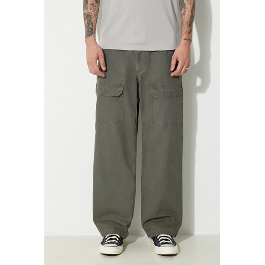Gramicci spodnie bawełniane Canvas Eqt Pant kolor zielony proste G4SM.P004 ze sklepu PRM w kategorii Spodnie męskie - zdjęcie 172010118