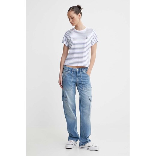 Abercrombie & Fitch t-shirt bawełniany damski kolor niebieski Abercrombie & Fitch L ANSWEAR.com