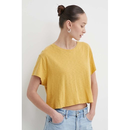 Superdry t-shirt damski kolor żółty ze sklepu ANSWEAR.com w kategorii Bluzki damskie - zdjęcie 172010318