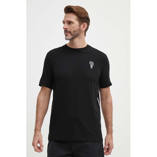 Karl Lagerfeld t-shirt męski kolor czarny z aplikacją 542221.755026 ze sklepu ANSWEAR.com w kategorii T-shirty męskie - zdjęcie 172010428