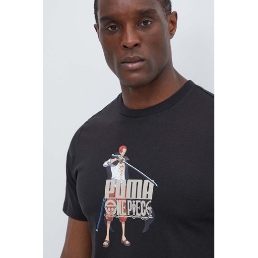 Puma t-shirt bawełniany PUMA X ONE PIECE męski kolor czarny z nadrukiem 624665 624665 ze sklepu ANSWEAR.com w kategorii T-shirty męskie - zdjęcie 172010469