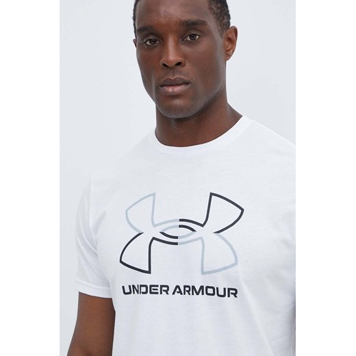 Under Armour t-shirt męski kolor biały wzorzysty ze sklepu ANSWEAR.com w kategorii T-shirty męskie - zdjęcie 172010546