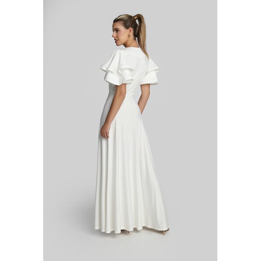 Sukienka biała kopertowa maxi 