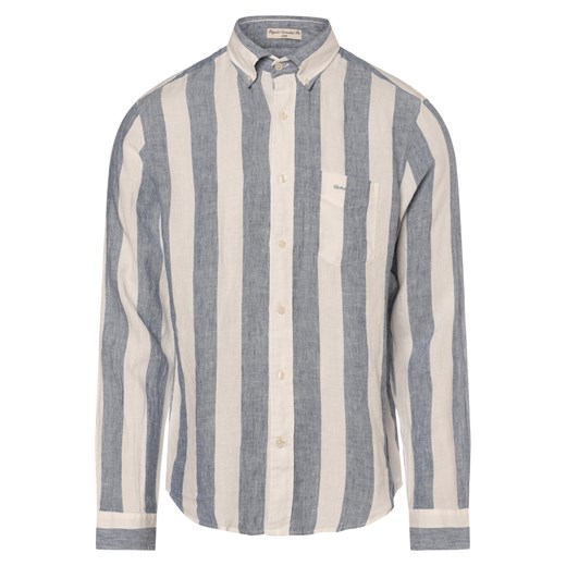 Gant Męska koszula lniana Mężczyźni Regular Fit len indygo w paski ze sklepu vangraaf w kategorii Koszule męskie - zdjęcie 172011258