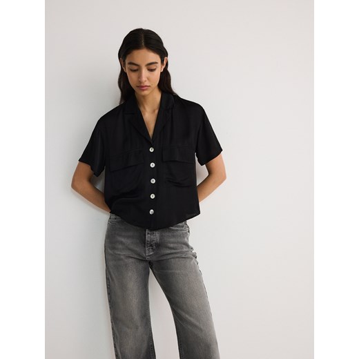 Reserved - Koszula z wiskozy - czarny ze sklepu Reserved w kategorii Koszule damskie - zdjęcie 172011647