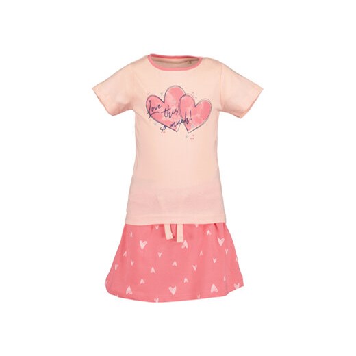 Blue Seven Komplet t-shirt i spódniczka 726015 X Różowy Regular Fit ze sklepu MODIVO w kategorii Komplety dziewczęce - zdjęcie 172020385