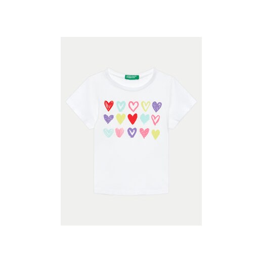 United Colors Of Benetton T-Shirt 3096G10ES Biały Regular Fit ze sklepu MODIVO w kategorii Bluzki dziewczęce - zdjęcie 172020865