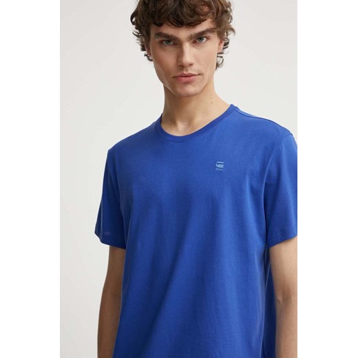 G-Star Raw t-shirt bawełniany męski kolor niebieski gładki ze sklepu ANSWEAR.com w kategorii T-shirty męskie - zdjęcie 172021156