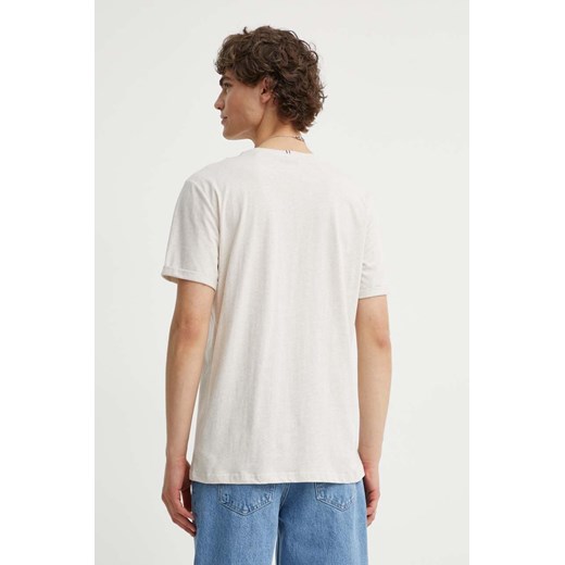 Les Deux t-shirt bawełniany kolor beżowy gładki Les Deux XL ANSWEAR.com