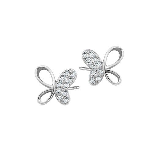 Kolczyki srebrne z cyrkoniami - motyle - Mini ze sklepu YES.pl w kategorii Kolczyki - zdjęcie 172022097