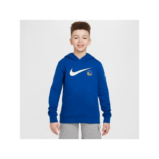 Bluza z kapturem dla dużych dzieci (chłopców) Nike NBA Golden State Warriors Club Fleece Essential - Niebieski ze sklepu Nike poland w kategorii Bluzy chłopięce - zdjęcie 172023806