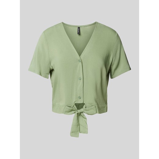 Bluzka z wiskozy z wiązanym detalem model ‘EASY JOY’ ze sklepu Peek&Cloppenburg  w kategorii Bluzki damskie - zdjęcie 172023957