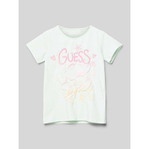 T-shirt z nadrukiem z logo i okrągłym dekoltem ze sklepu Peek&Cloppenburg  w kategorii Bluzki dziewczęce - zdjęcie 172024155