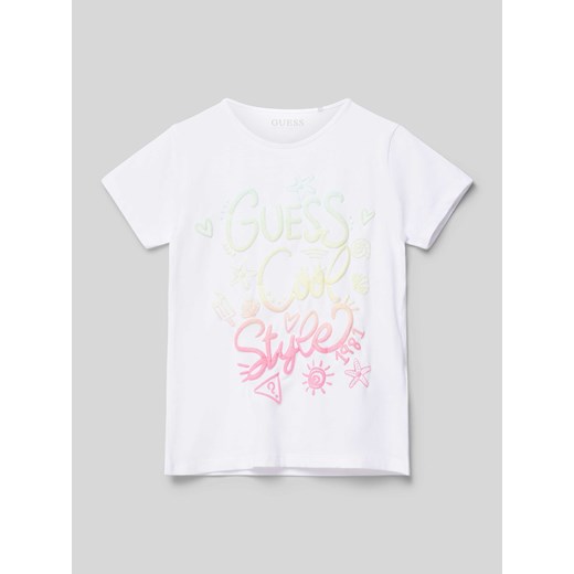 T-shirt z nadrukiem z logo i okrągłym dekoltem ze sklepu Peek&Cloppenburg  w kategorii Bluzki dziewczęce - zdjęcie 172024867