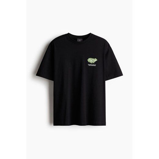 H & M - T-shirt z nadrukiem Loose Fit - Czarny ze sklepu H&M w kategorii Bluzki damskie - zdjęcie 172025137
