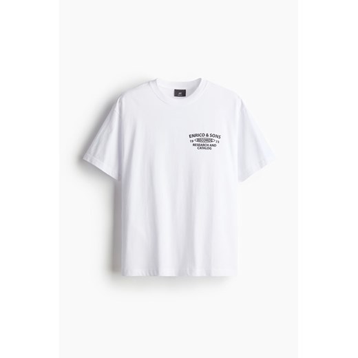 H & M - T-shirt z nadrukiem Loose Fit - Biały ze sklepu H&M w kategorii Bluzki damskie - zdjęcie 172025165