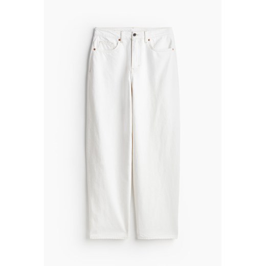 H & M - Baggy High Jeans - Biały H & M 32 H&M