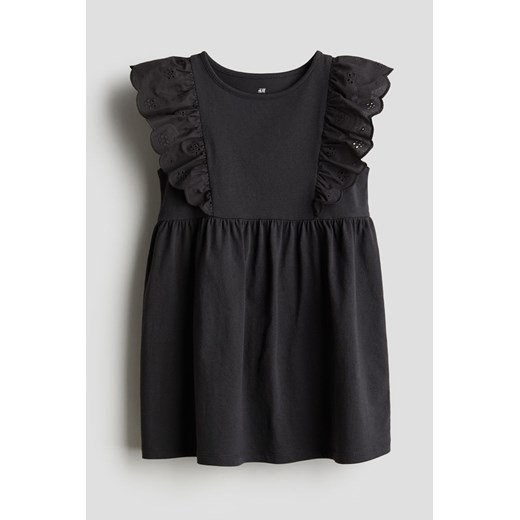 H & M - Dżersejowa sukienka z falbanami - Szary ze sklepu H&M w kategorii Sukienki dziewczęce - zdjęcie 172025278