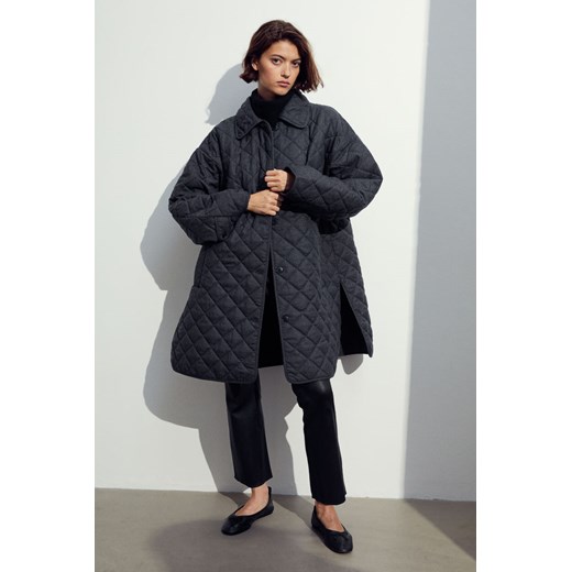 H & M - Pikowany płaszcz oversize - Szary H & M XS H&M