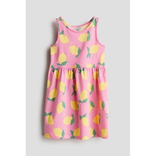 H & M - Bawełniana sukienka we wzory - Różowy H & M 92 (1½-2Y) H&M