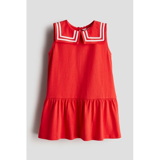 H & M - Sukienka marynarska z bawełnianego dżerseju - Czerwony H & M 110 H&M