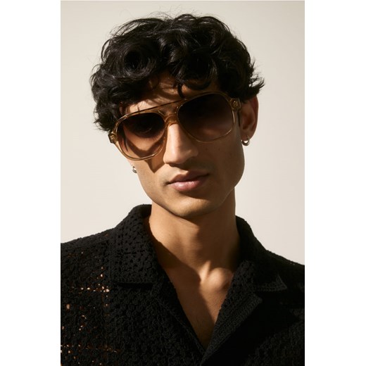 H & M - Okulary przeciwsłoneczne - Beżowy H & M One Size H&M