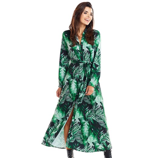 Awama Sukienka w kolorze zielonym ze wzorem ze sklepu Limango Polska w kategorii Sukienki - zdjęcie 172027199