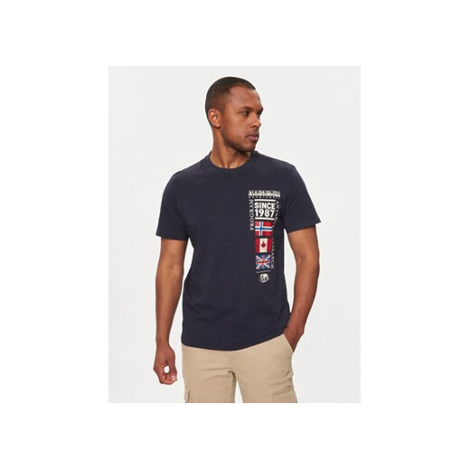 Napapijri T-Shirt S-Turin NP0A4HQG Granatowy Regular Fit ze sklepu MODIVO w kategorii T-shirty męskie - zdjęcie 172028947