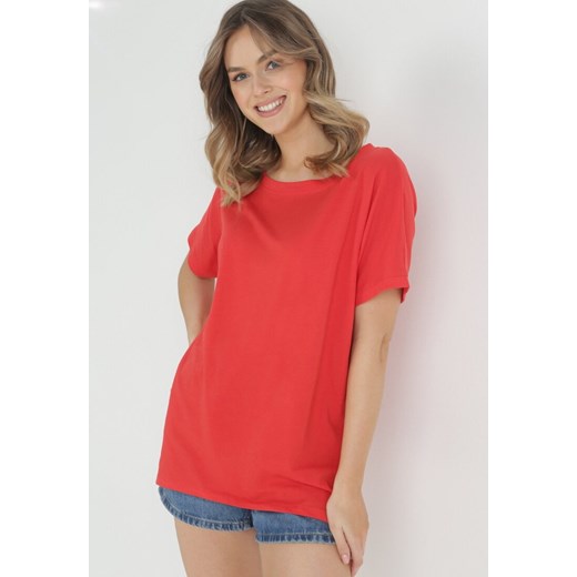 Czerwony T-shirt Ammi ze sklepu Born2be Odzież w kategorii Bluzki damskie - zdjęcie 172030349