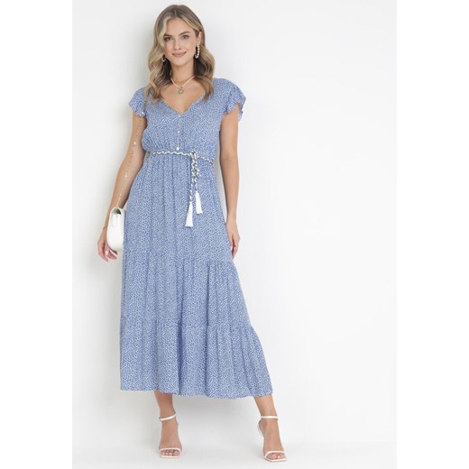Niebieska Sukienka Tudanna ze sklepu Born2be Odzież w kategorii Sukienki - zdjęcie 172030469