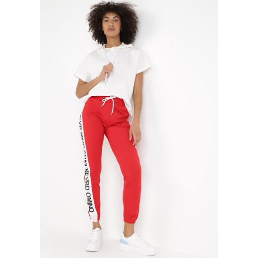 Czerwone Spodnie Phinasia ze sklepu Born2be Odzież w kategorii Spodnie damskie - zdjęcie 172030569