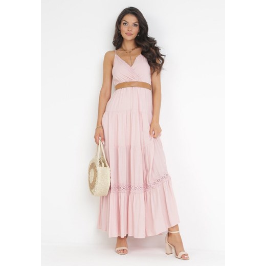 Różowa Sukienka z Paskiem Maerea ze sklepu Born2be Odzież w kategorii Sukienki - zdjęcie 172030815