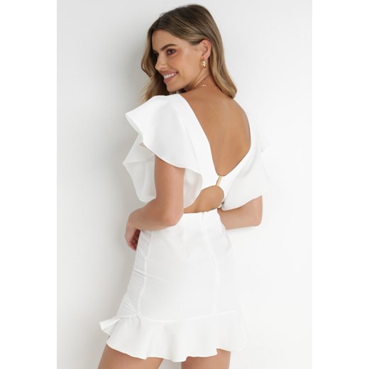 Biała Sukienka Bessette ze sklepu Born2be Odzież w kategorii Sukienki - zdjęcie 172030867