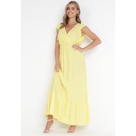 Żółta Sukienka Hypsanie ze sklepu Born2be Odzież w kategorii Sukienki - zdjęcie 172030877
