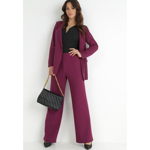 Fioletowe Spodnie Szerokie High Waist Iners ze sklepu Born2be Odzież w kategorii Spodnie damskie - zdjęcie 172031238