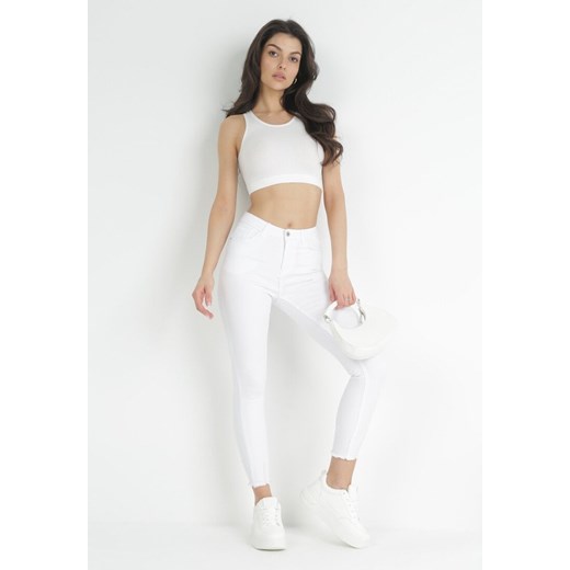 Białe Spodnie Skinny Nyryore ze sklepu Born2be Odzież w kategorii Spodnie damskie - zdjęcie 172031627