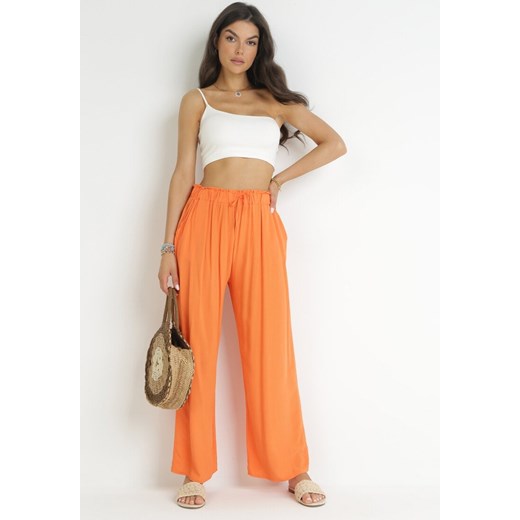 Pomarańczowe Spodnie Sharrill ze sklepu Born2be Odzież w kategorii Spodnie damskie - zdjęcie 172032159