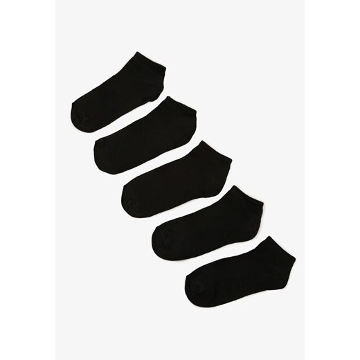 Czarne Jednokolorowe Klasyczne Skarpety do Kostki 5-pack Edelweissa ze sklepu Born2be Odzież w kategorii Skarpetki dziecięce - zdjęcie 172033256