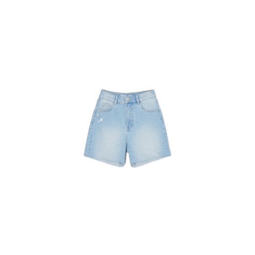 Cropp - Jeansowe szorty typu bermudy - niebieski ze sklepu Cropp w kategorii Szorty - zdjęcie 172033516