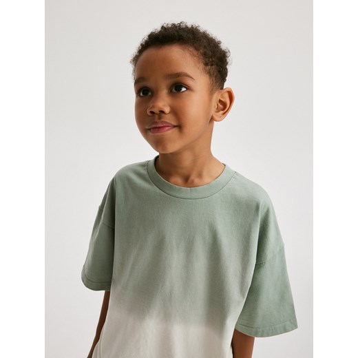 Reserved - Bawełniany t-shirt oversize - ciemnozielony ze sklepu Reserved w kategorii T-shirty chłopięce - zdjęcie 172034735