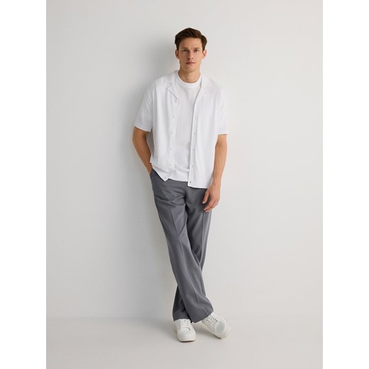 Reserved - Rozpinany sweter - biały ze sklepu Reserved w kategorii Swetry męskie - zdjęcie 172034739
