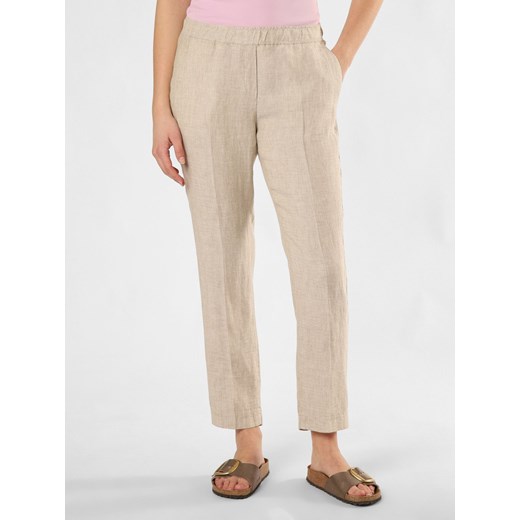 BRAX Lniane spodnie - Maron S Kobiety len beżowy wzorzysty ze sklepu vangraaf w kategorii Spodnie damskie - zdjęcie 172046135