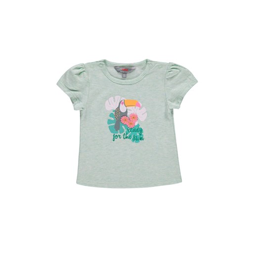 Dziewczęca bluzka z krótkim rękawem zielona ze sklepu 5.10.15 w kategorii Koszulki niemowlęce - zdjęcie 172048296