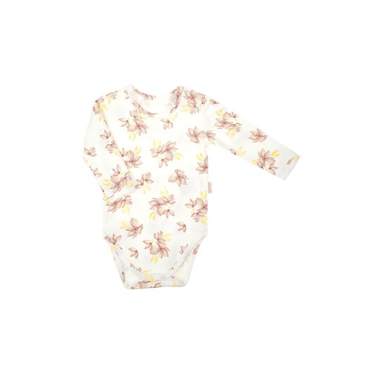 Bawełniane body dziewczęce z długim rękawem w kwiatki ze sklepu 5.10.15 w kategorii Body niemowlęce - zdjęcie 172048307