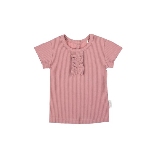 Bawełniana koszuka dziewczęca w kolorze wrzosowym ze sklepu 5.10.15 w kategorii Koszulki niemowlęce - zdjęcie 172048309